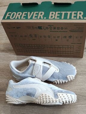 Puma Mostro Velvet Dream Grey and Cream Suede Spike-Detail Sneakers
